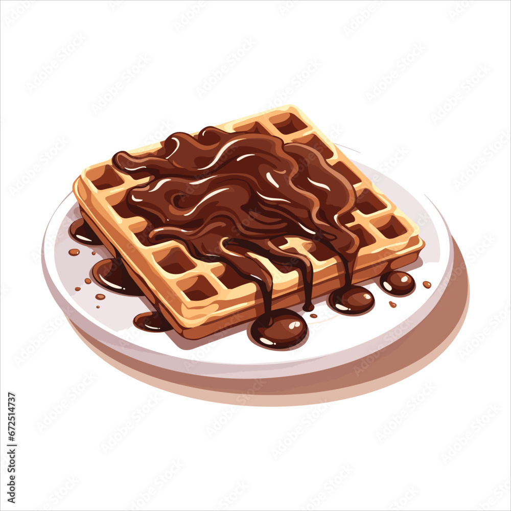 Fototapeta premium Delicious waffle illustration