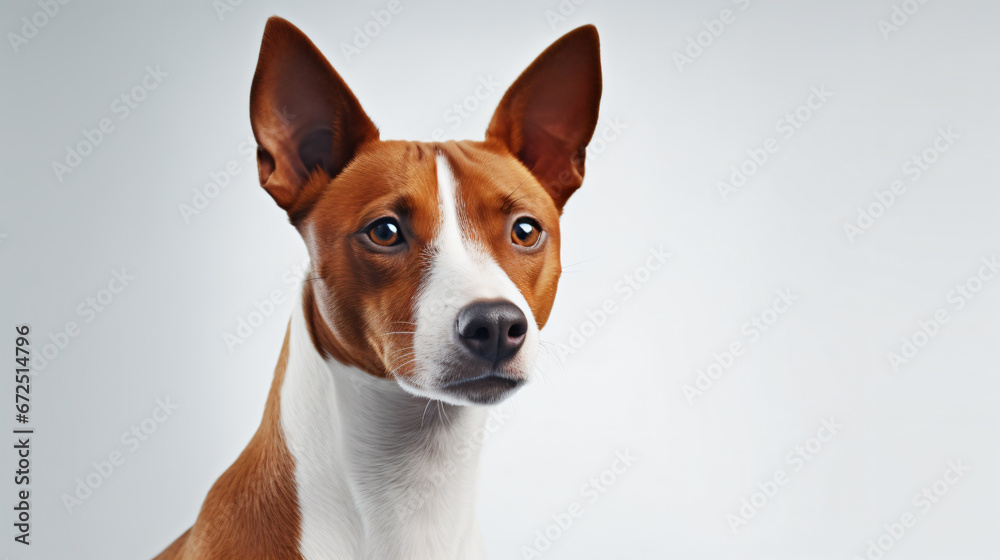 a dog with a white and brown face