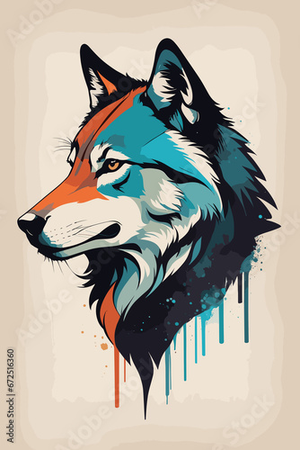 Wolf Painting Head photo