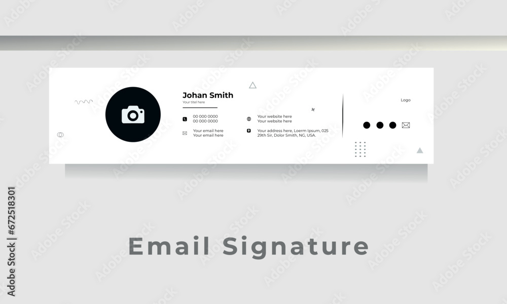 Modern and minimalist email signature or email footer template in white color Modern and minimalist email signature or email footer template in white color