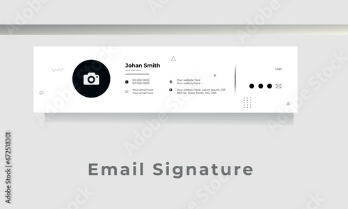 Modern and minimalist email signature or email footer template in white color 