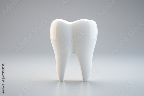 a tooth that is white and has a toothbrush