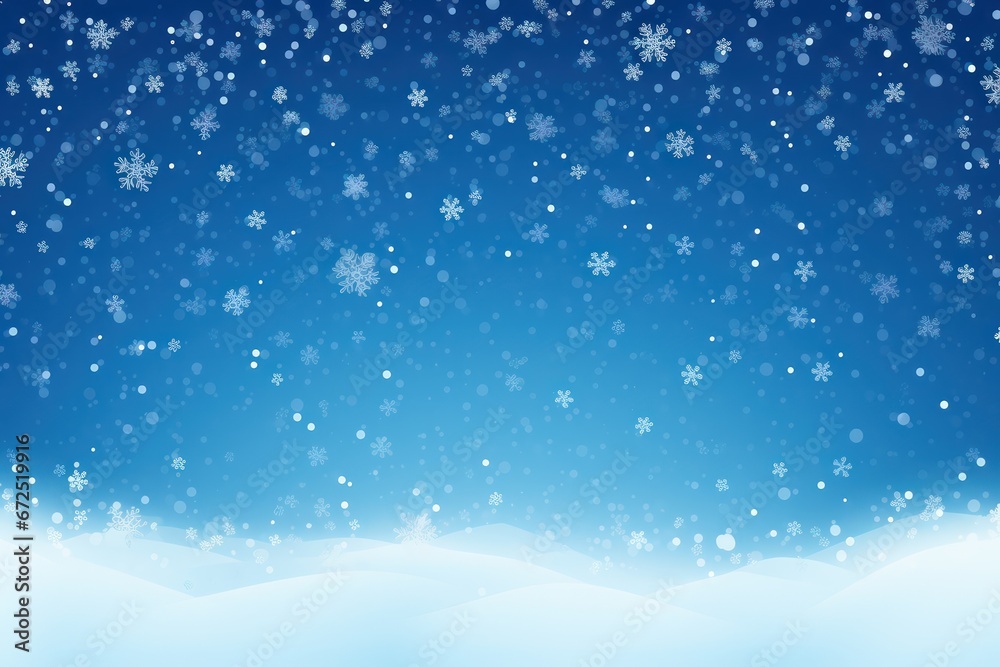 Winter Snow Background on Blue Backdrop - Magic White Snowfall Texture, ai generated Winter Snow Background on Blue Backdrop - Magic White Snowfall Texture, ai generated