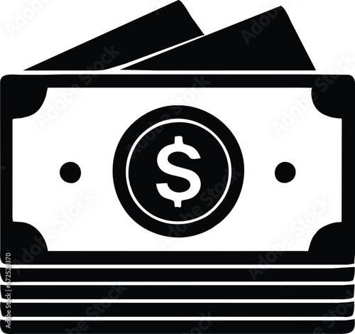 The dollar bill icon is a widely recognized symbol of currency.