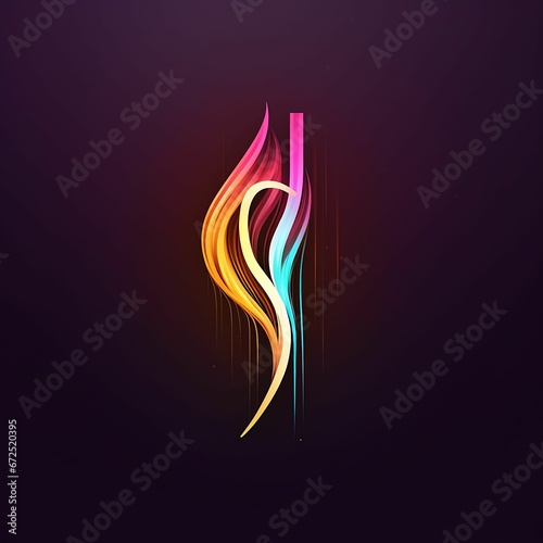 AI generated illustration of an intricate colorful logo on a dark background