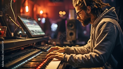 A recording studio employee who produces songs photo
