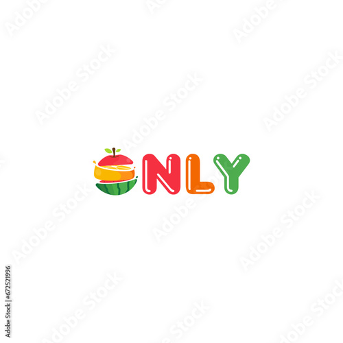 only word with vector logo for the fruit and beverage industry, logo for fruit vendors, logo for lovers of fresh fruit
