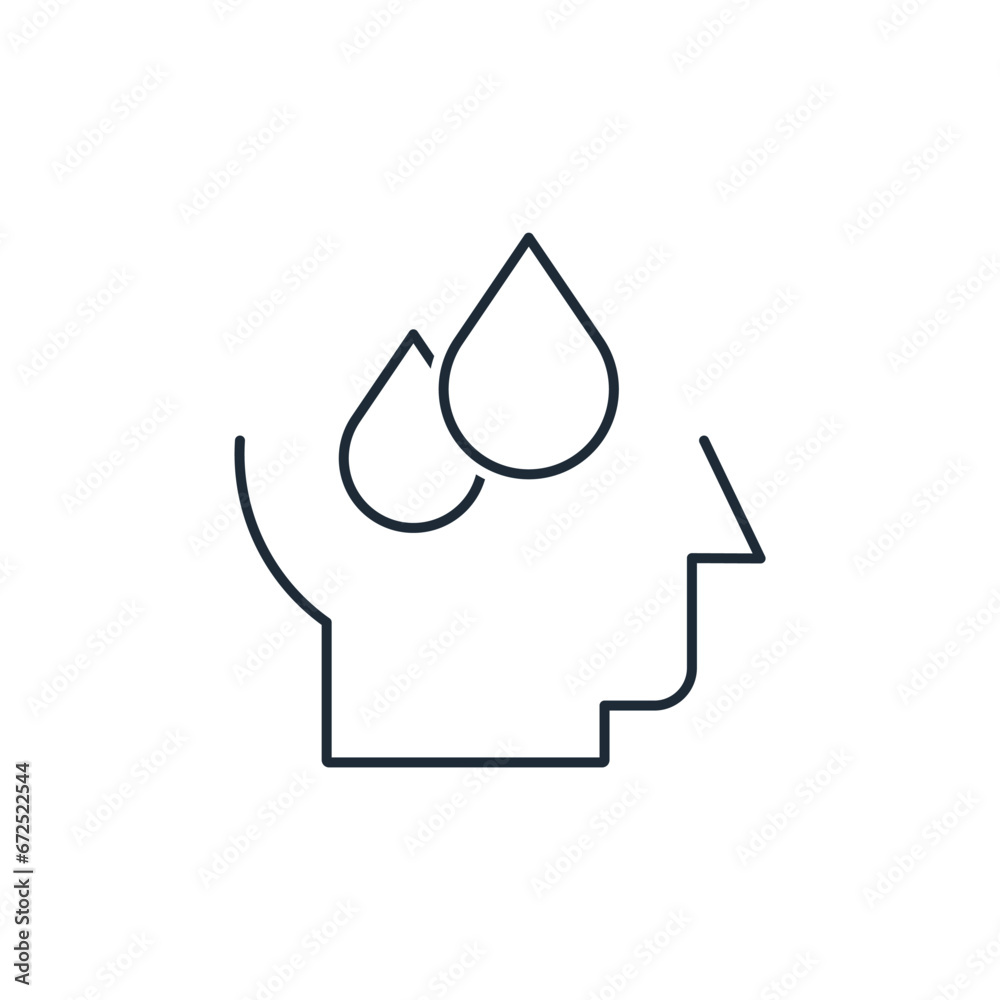 Drip on the brains. It’s annoying to repeat the same thing over and over again to convince someone of something. Vector linear icon isolated on white background. Drip on the brains. It’s annoying to repeat the same thing over and over again to convince someone of something. Vector linear icon isolated on white background.