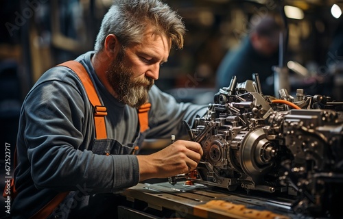 A technician is operating a lathe to modify spare parts. .