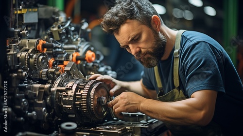 A technician is operating a lathe to modify spare parts. .
