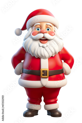 3D cartoon character Santa Claus Marry Christmas happy smile dancing have fun, isolated on a white and transparent background PNG © JetHuynh