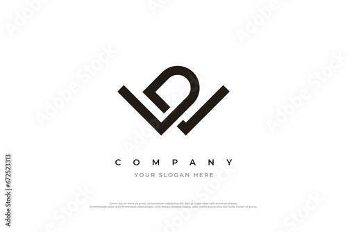 Initial Letter WD Logo or DW Logo Design Vector