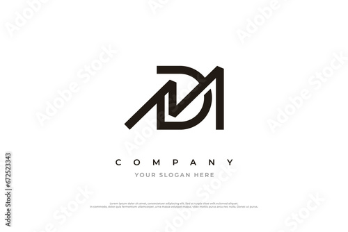 Initial Letter MD or DM Logo Design Vector Template