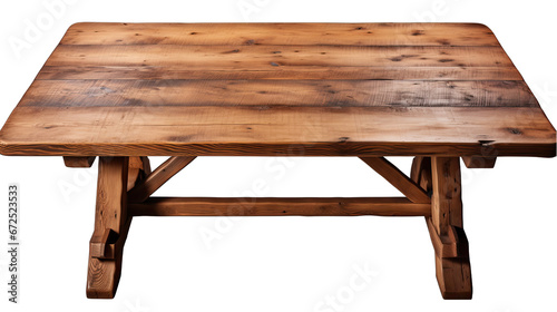 Rustic Farmhouse Table Isolated on Transparent or White Background, PNG