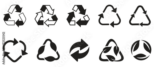 Set of recycling signs