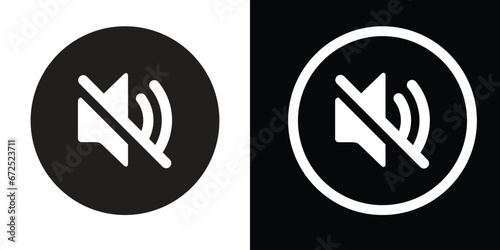 Mute sign vector, No sound Icon, Speaker vector