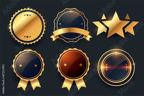 set of premium emblem symbol banner design