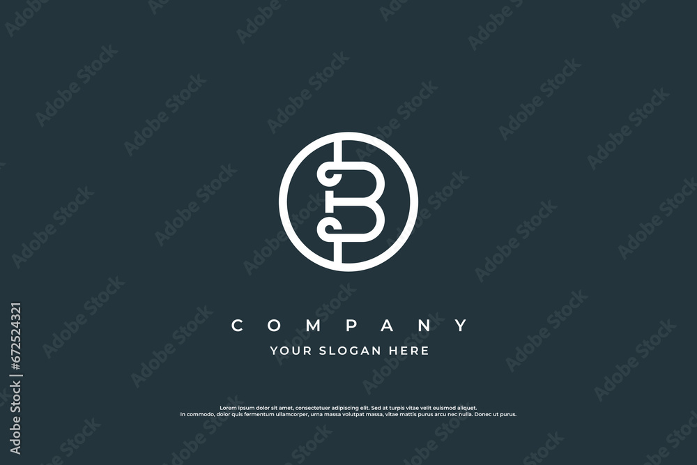 Obraz premium Initial Letter B in Circle Logo Design Vector
