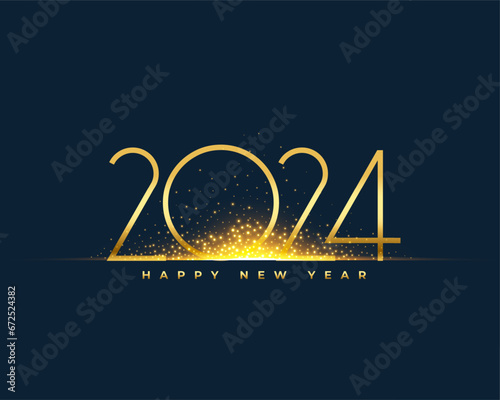 happy new year 2024 event background with golden particle
