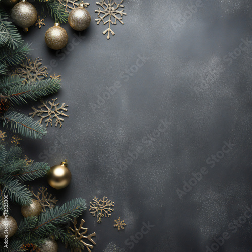 christmas background dark grey with copy space, xmas celebration background