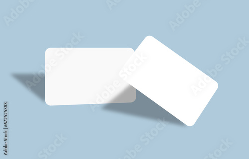 Vertical Rounded Business Card Blank Mockup. 3D Rendering.