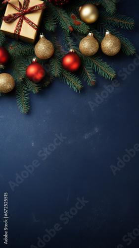 christmas background navy blue with copy space, xmas celebration background