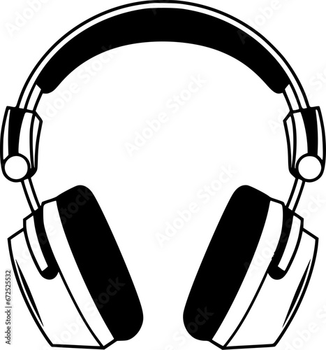 Hand-drawn 90s Retro Headphones Outline Icon