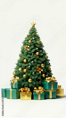 christmas tree isolated in white background 