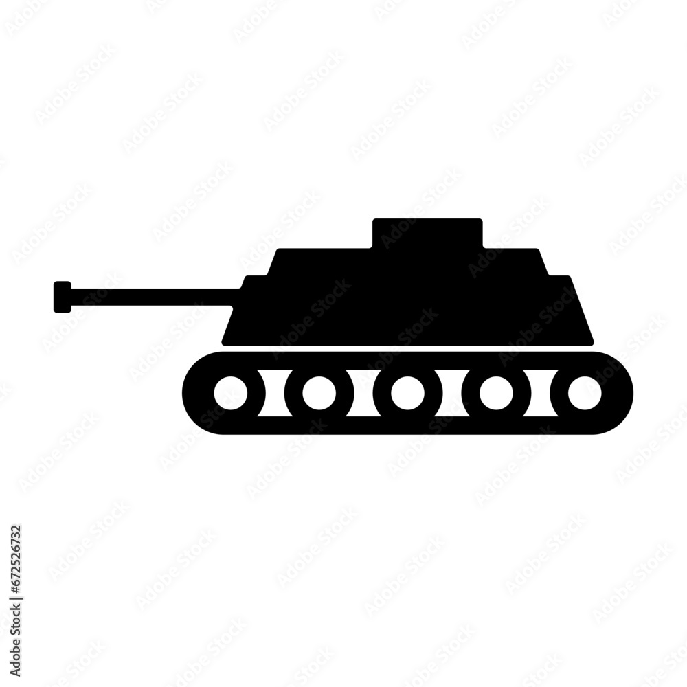 Tank silhouette icon. Tank bombardment. Vector. Tank silhouette icon. Tank bombardment. Vector.