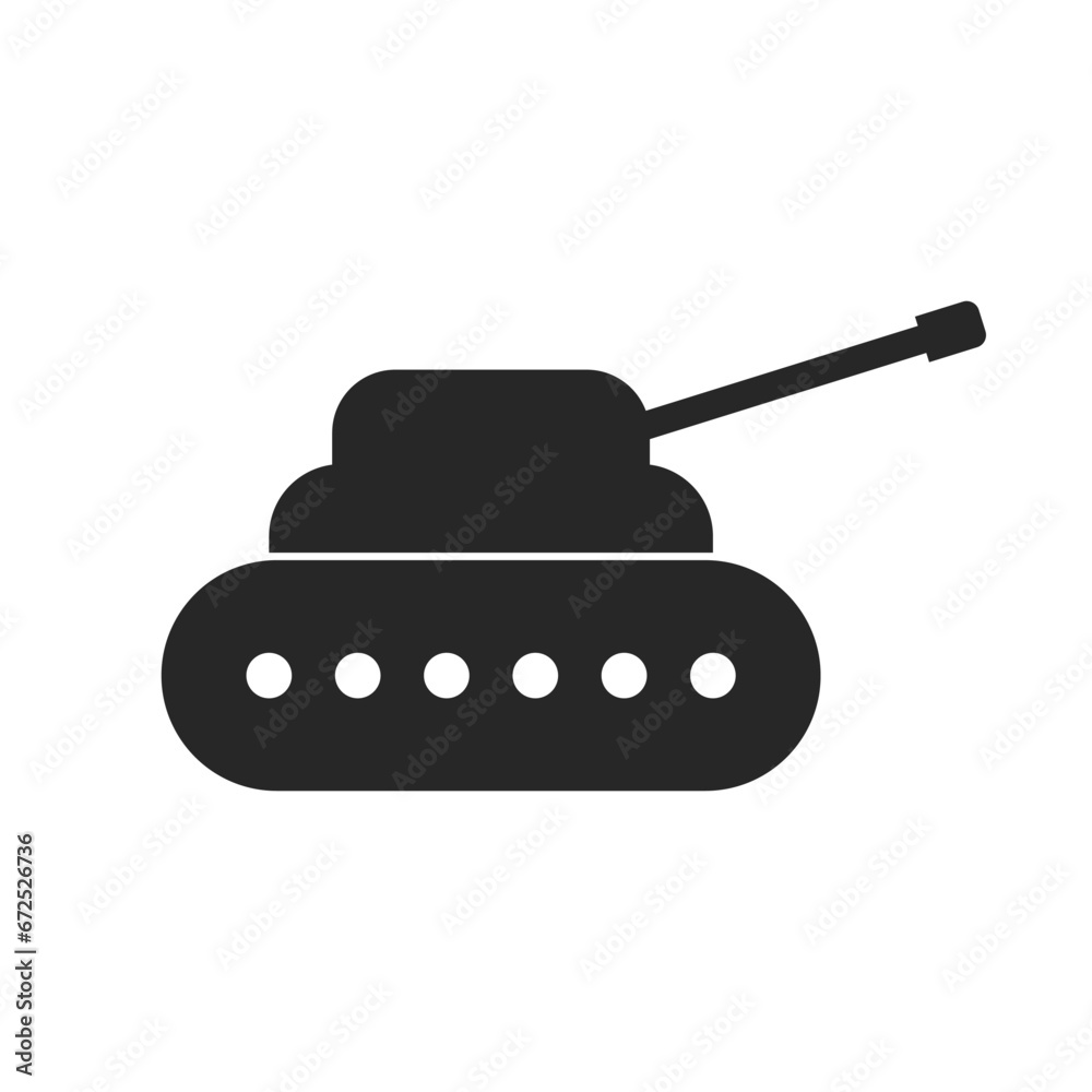 Simple war tank silhouette icon. Vector. Simple war tank silhouette icon. Vector.