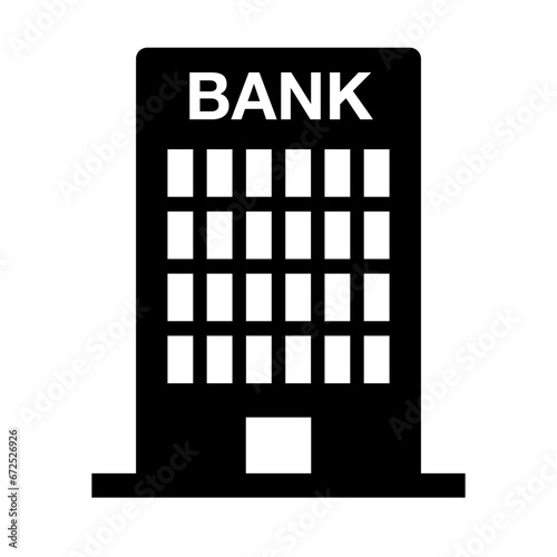 Bank building silhouette icon. Financial building. Vector.