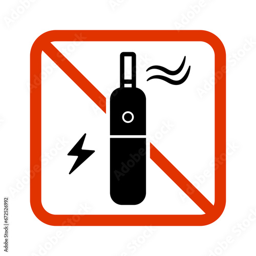 Electronic Cigarette Ban Sign. E-cigarette regulation. Vector.