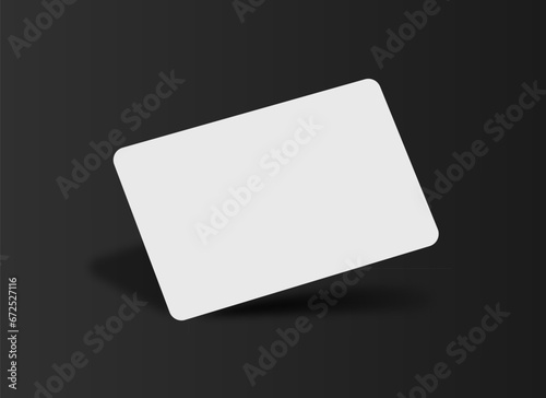 Vertical Rounded Business Card Blank Mockup. 3D Rendering.