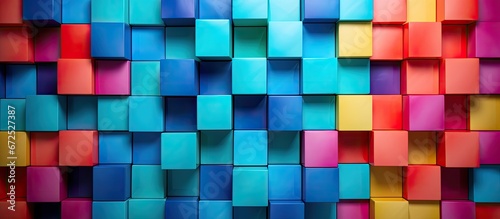 Multi colored repetition shapes in square boxes can serve as backgrounds in various printing projects