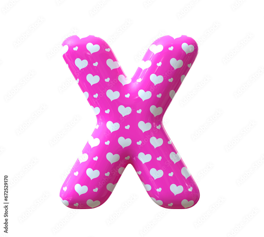 Pink balloon letter X
