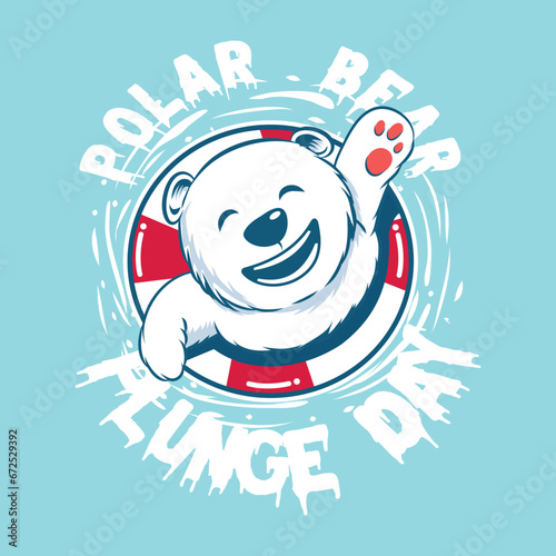 Polar Bear Plunge Day Vector Illustration 