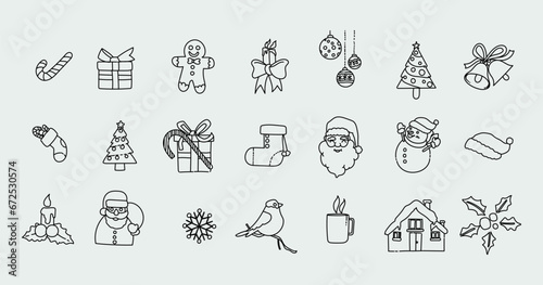 Christmas icon set vector illustration. photo