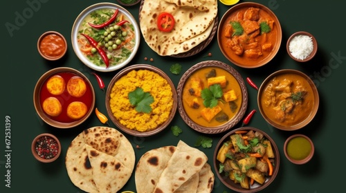 Variety of Indian dishes including Chicken Tikka Masala, Dal Makhana, Gajar, Palak Paneer, Chicken Tikka, Gajar or Gajar