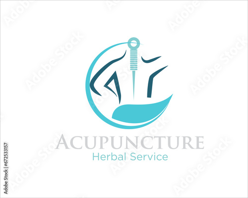 acupuncture leaf care logo designs for medical health herbal and traditional chine