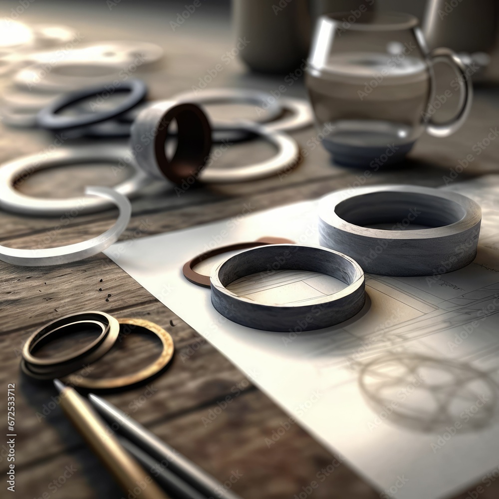 AI generated illustration of multiple cogs and gears arranged in a row on a sketch background AI generated illustration of multiple cogs and gears arranged in a row on a sketch background