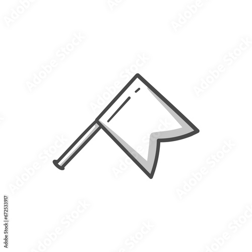 Set of doodles with a stationery pin. Hand drawn vector illustration. Navigation button. Paper fixing needles