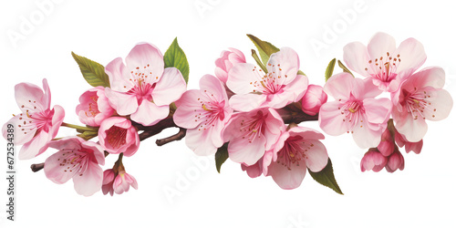 Pink spring magnolia flowers branch