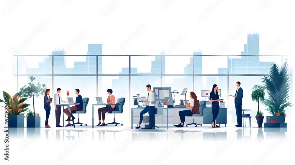 men and women working in the office on a white background.group office workers work office or coworking space men and women working in the office on a white background.group office workers work office or coworking space