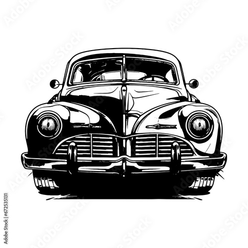 American Classic Truck Muscle Cars , hot rod, vintage ,Black and White hot rod cartoon	
