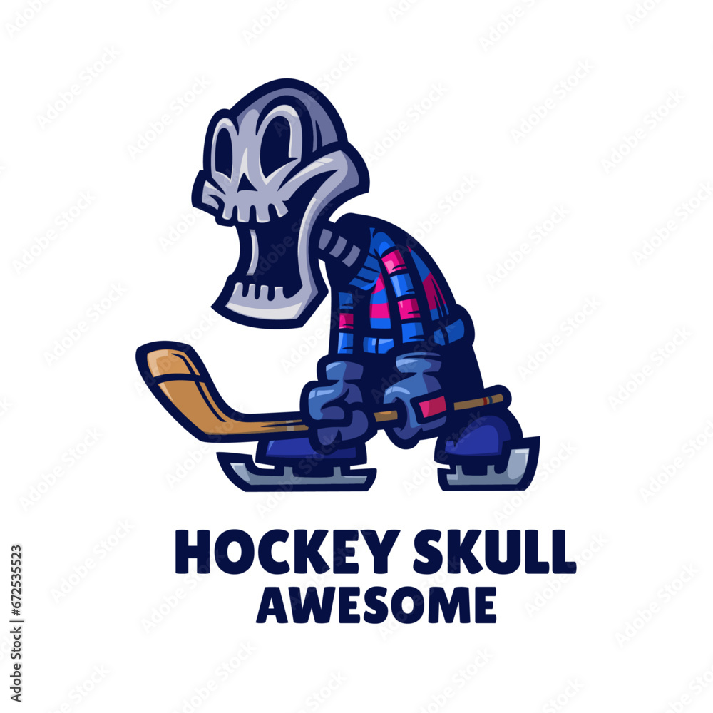 Illustration vector graphic of Hockey Skull, good for logo design Illustration vector graphic of Hockey Skull, good for logo design