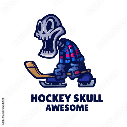 Illustration vector graphic of Hockey Skull, good for logo design