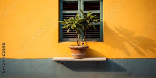  Yellow Door with Window in Traditional Style