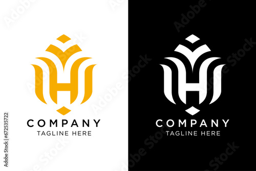 unique luxury initial H logo