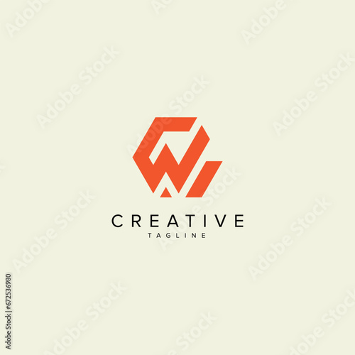 Alphabet CW WC letter modern monogram style logo vector template.