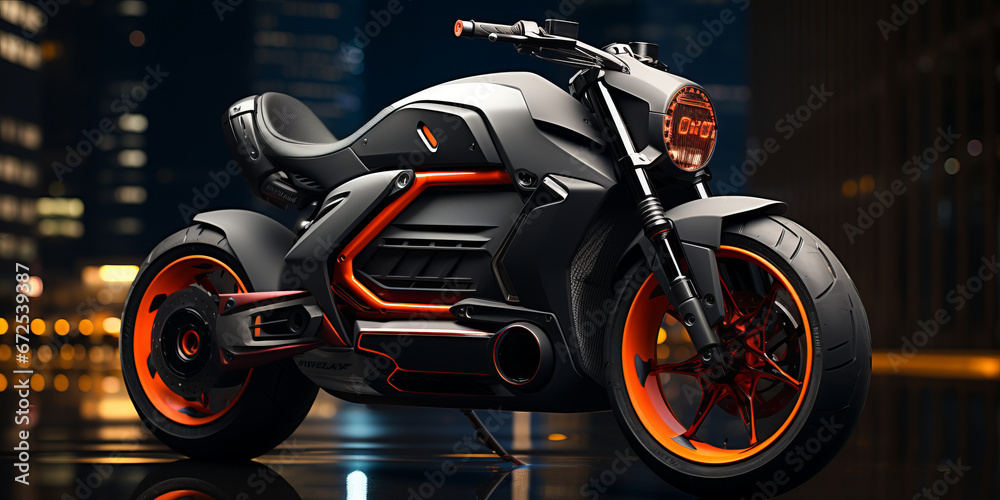 Fototapeta premium Electric scooter with aggressive styling and clean surface